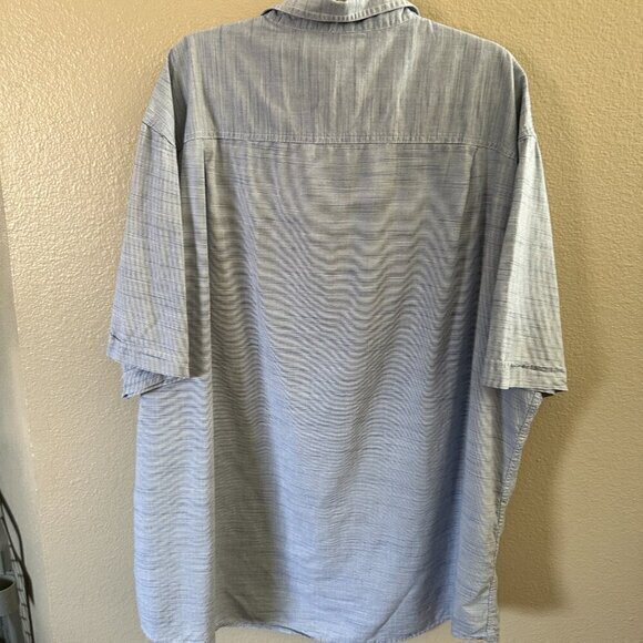 Izod Saltwater Blue and White Short Sleeve Shirt‎   Size 3XLT - Picture 6 of 7